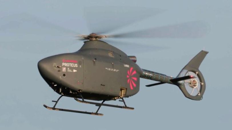 Primo volo per Proteus, l'elicottero senza pilota della Royal Navy, sviluppato da Leonardo