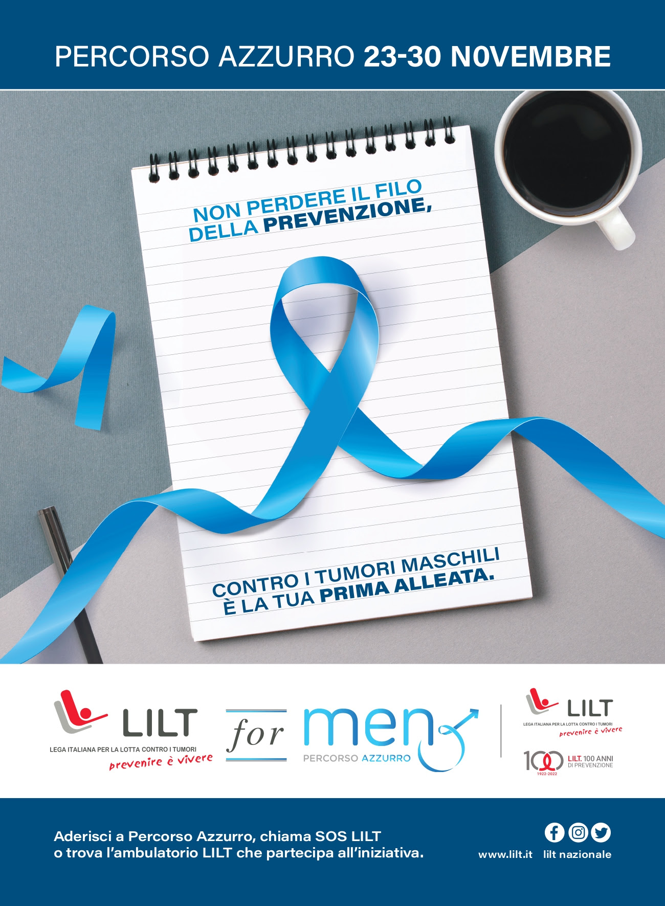 LILT FOR MEN: LA SETTIMANA DEDICATA ALLA PREVENZIONE DEI TUMORI MASCHILI